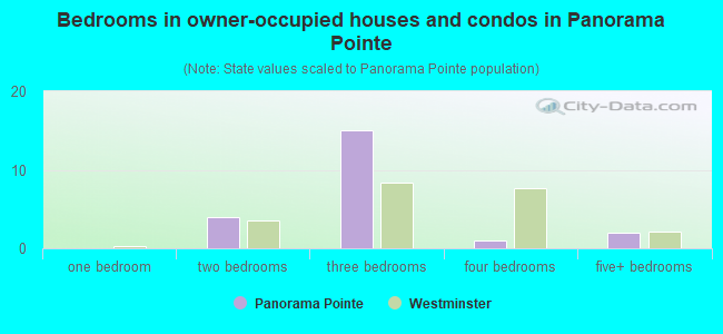 Bedrooms in owner-occupied houses and condos in Panorama Pointe