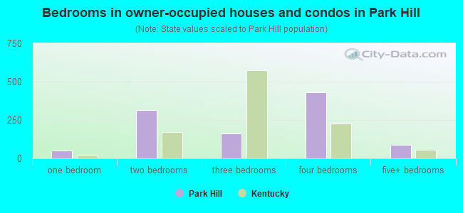 Bedrooms in owner-occupied houses and condos in Park Hill