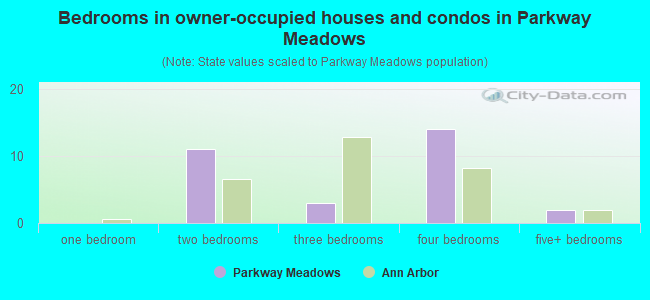 Bedrooms in owner-occupied houses and condos in Parkway Meadows