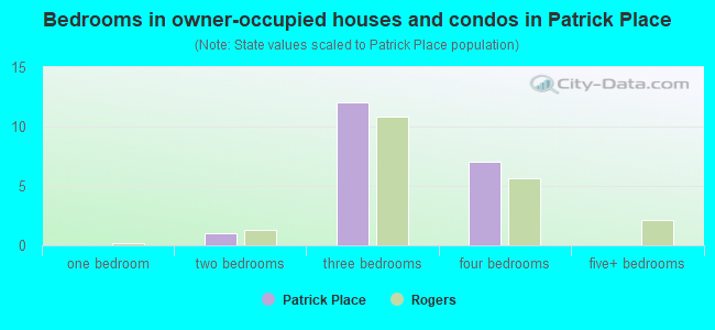 Bedrooms in owner-occupied houses and condos in Patrick Place
