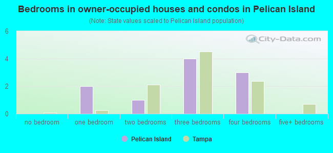 Bedrooms in owner-occupied houses and condos in Pelican Island