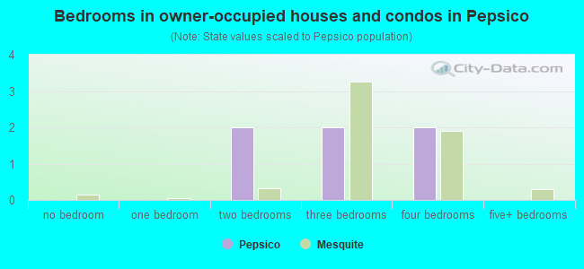 Bedrooms in owner-occupied houses and condos in Pepsico