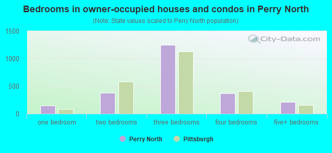 Bedrooms in owner-occupied houses and condos in Perry North