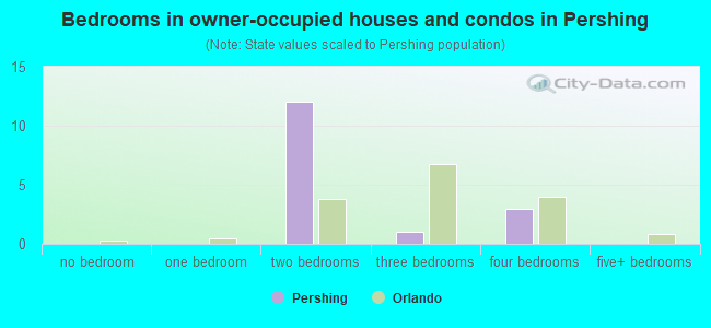 Bedrooms in owner-occupied houses and condos in Pershing