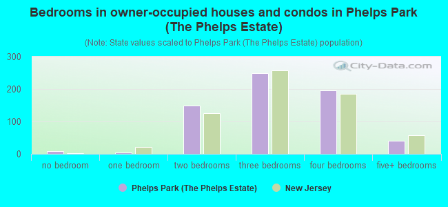 Bedrooms in owner-occupied houses and condos in Phelps Park (The Phelps Estate)