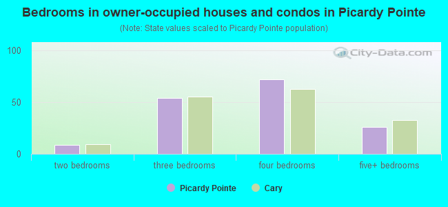 Bedrooms in owner-occupied houses and condos in Picardy Pointe