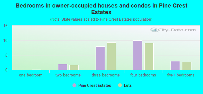 Bedrooms in owner-occupied houses and condos in Pine Crest Estates