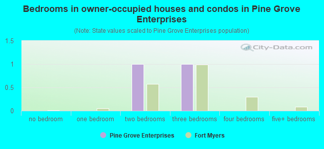 Bedrooms in owner-occupied houses and condos in Pine Grove Enterprises