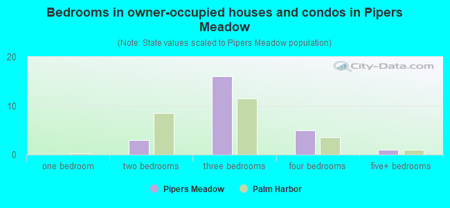 Bedrooms in owner-occupied houses and condos in Pipers Meadow