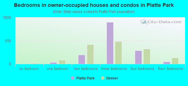 Bedrooms in owner-occupied houses and condos in Platte Park