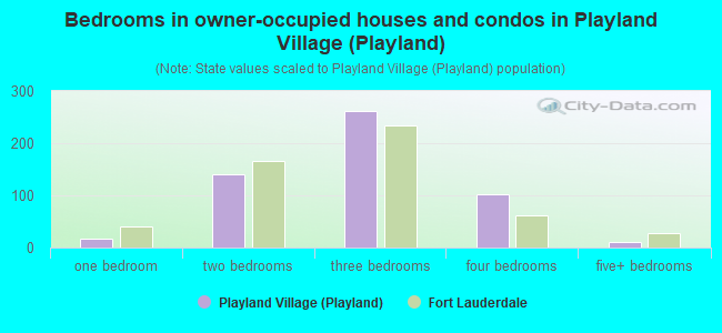 Bedrooms in owner-occupied houses and condos in Playland Village (Playland)