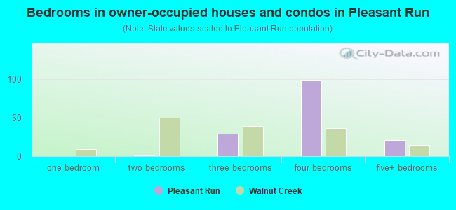 Bedrooms in owner-occupied houses and condos in Pleasant Run