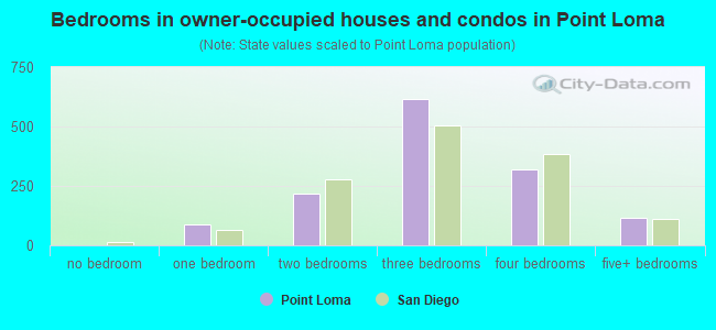 Bedrooms in owner-occupied houses and condos in Point Loma