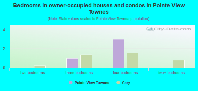 Bedrooms in owner-occupied houses and condos in Pointe View Townes