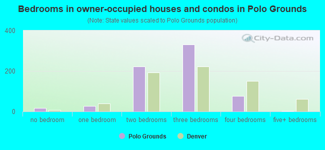 Bedrooms in owner-occupied houses and condos in Polo Grounds