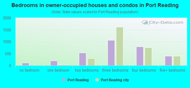 Bedrooms in owner-occupied houses and condos in Port Reading