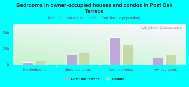 Bedrooms in owner-occupied houses and condos in Post Oak Terrace
