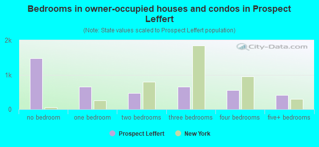 Bedrooms in owner-occupied houses and condos in Prospect Leffert