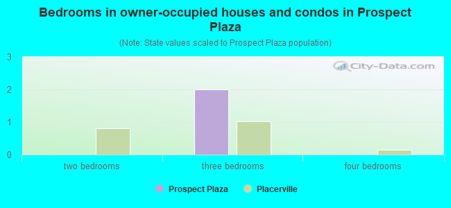 Bedrooms in owner-occupied houses and condos in Prospect Plaza