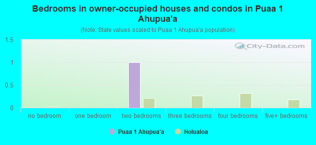 Bedrooms in owner-occupied houses and condos in Puaa 1 Ahupua`a