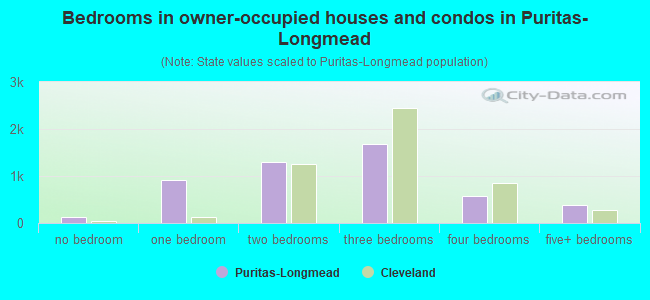 Bedrooms in owner-occupied houses and condos in Puritas-Longmead
