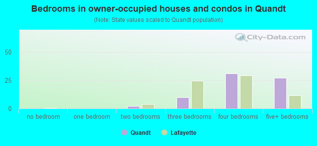 Bedrooms in owner-occupied houses and condos in Quandt