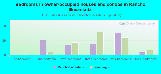 Bedrooms in owner-occupied houses and condos in Rancho Encantada