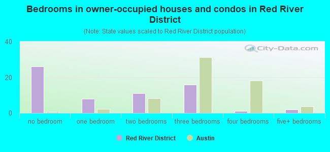 Bedrooms in owner-occupied houses and condos in Red River District