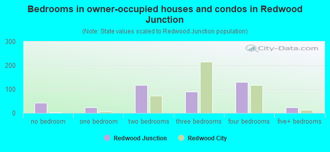 Bedrooms in owner-occupied houses and condos in Redwood Junction