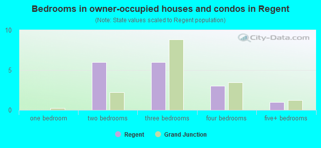 Bedrooms in owner-occupied houses and condos in Regent