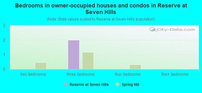 Bedrooms in owner-occupied houses and condos in Reserve at Seven Hills
