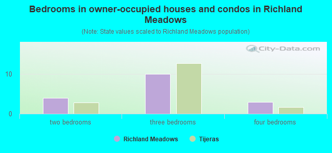 Bedrooms in owner-occupied houses and condos in Richland Meadows