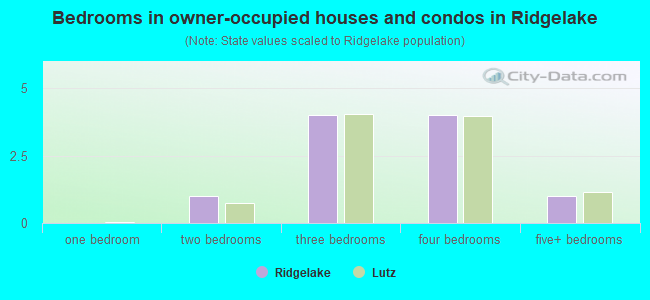 Bedrooms in owner-occupied houses and condos in Ridgelake
