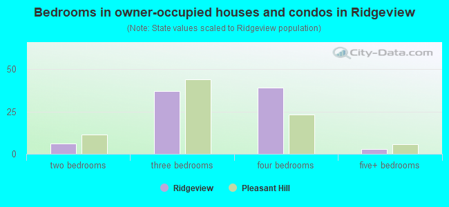 Bedrooms in owner-occupied houses and condos in Ridgeview