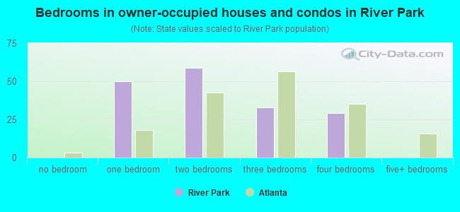 Bedrooms in owner-occupied houses and condos in River Park