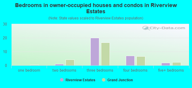 Bedrooms in owner-occupied houses and condos in Riverview Estates