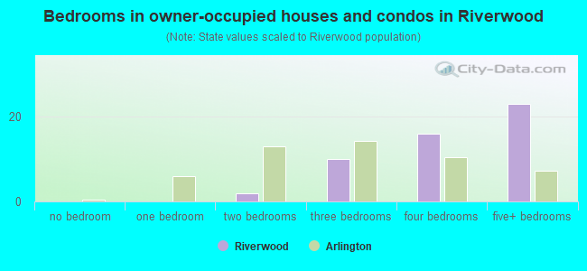 Bedrooms in owner-occupied houses and condos in Riverwood