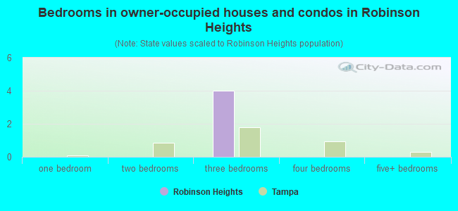 Bedrooms in owner-occupied houses and condos in Robinson Heights
