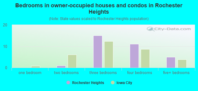 Bedrooms in owner-occupied houses and condos in Rochester Heights