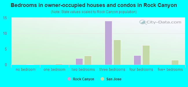 Bedrooms in owner-occupied houses and condos in Rock Canyon