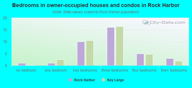 Bedrooms in owner-occupied houses and condos in Rock Harbor
