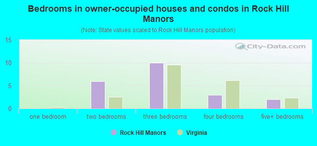 Bedrooms in owner-occupied houses and condos in Rock Hill Manors