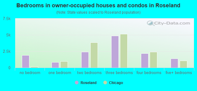 Bedrooms in owner-occupied houses and condos in Roseland
