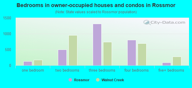 Bedrooms in owner-occupied houses and condos in Rossmor