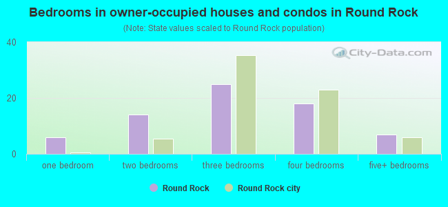 Bedrooms in owner-occupied houses and condos in Round Rock