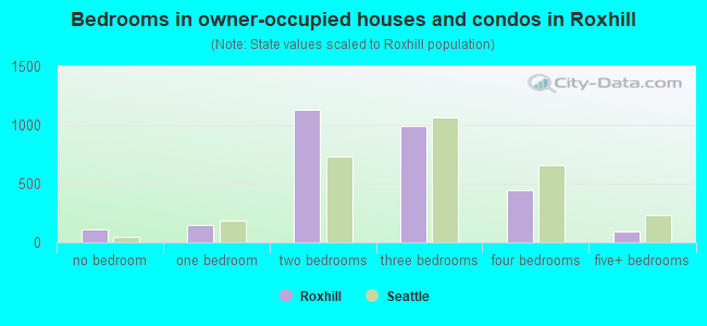 Bedrooms in owner-occupied houses and condos in Roxhill