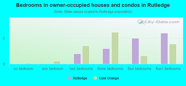 Bedrooms in owner-occupied houses and condos in Rutledge