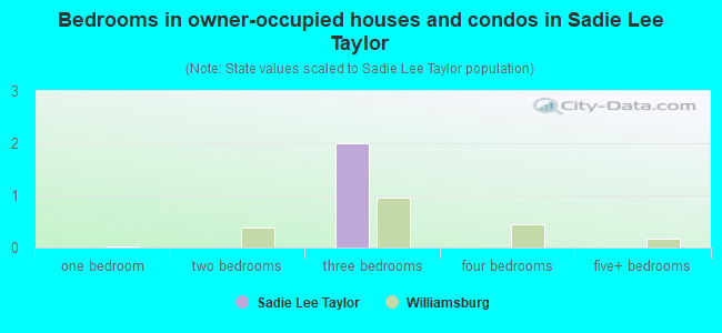 Bedrooms in owner-occupied houses and condos in Sadie Lee Taylor