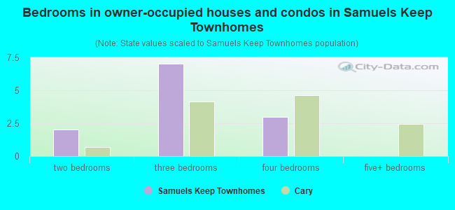 Bedrooms in owner-occupied houses and condos in Samuels Keep Townhomes