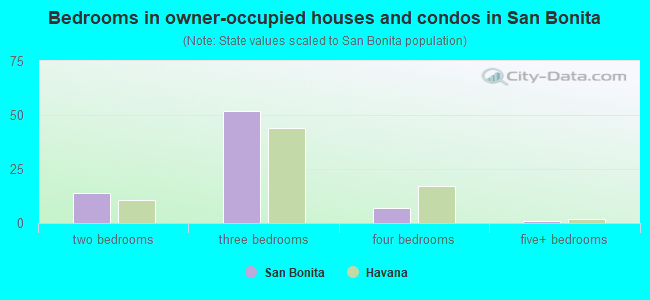Bedrooms in owner-occupied houses and condos in San Bonita
